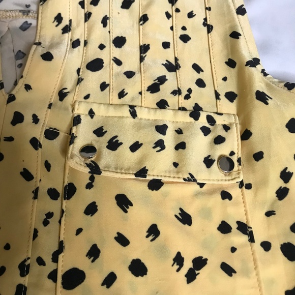 Lily Morgan Yellow Sleeveless top • Black Spot Print • V-Neck - Picture 15 of 15